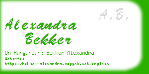 alexandra bekker business card